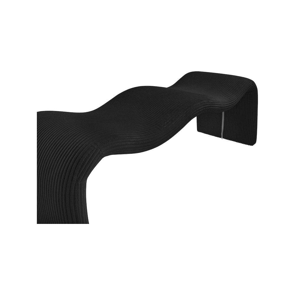Willow Black Corduroy Fabric Bench