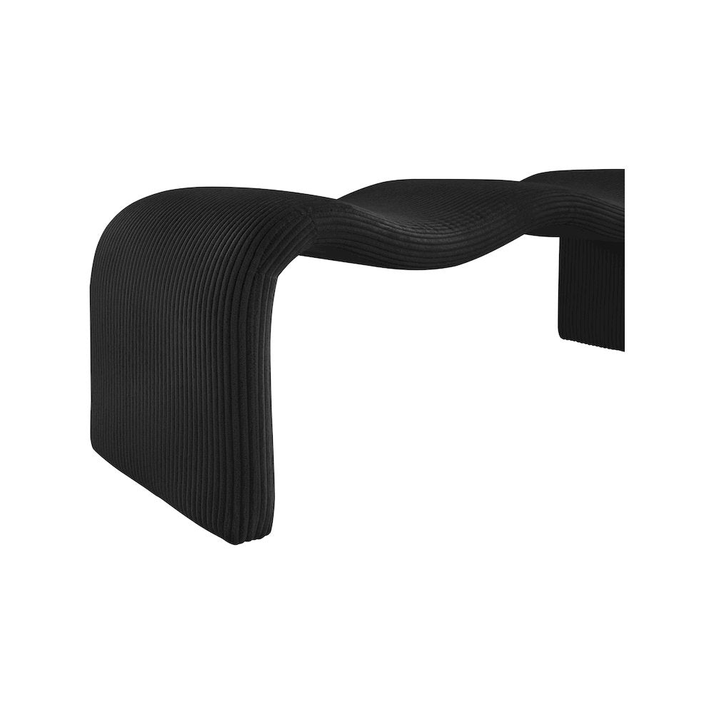 Willow Black Corduroy Fabric Bench