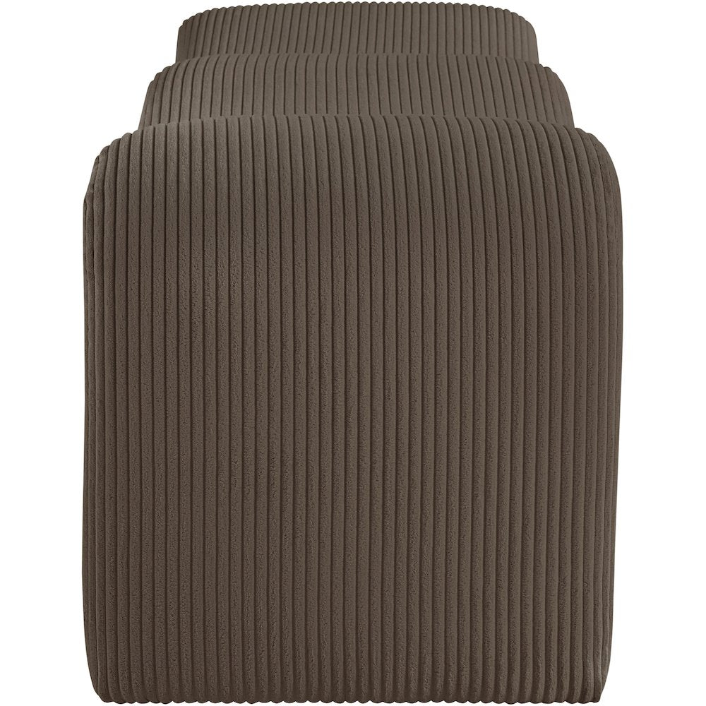 Willow Brown Corduroy Fabric Bench