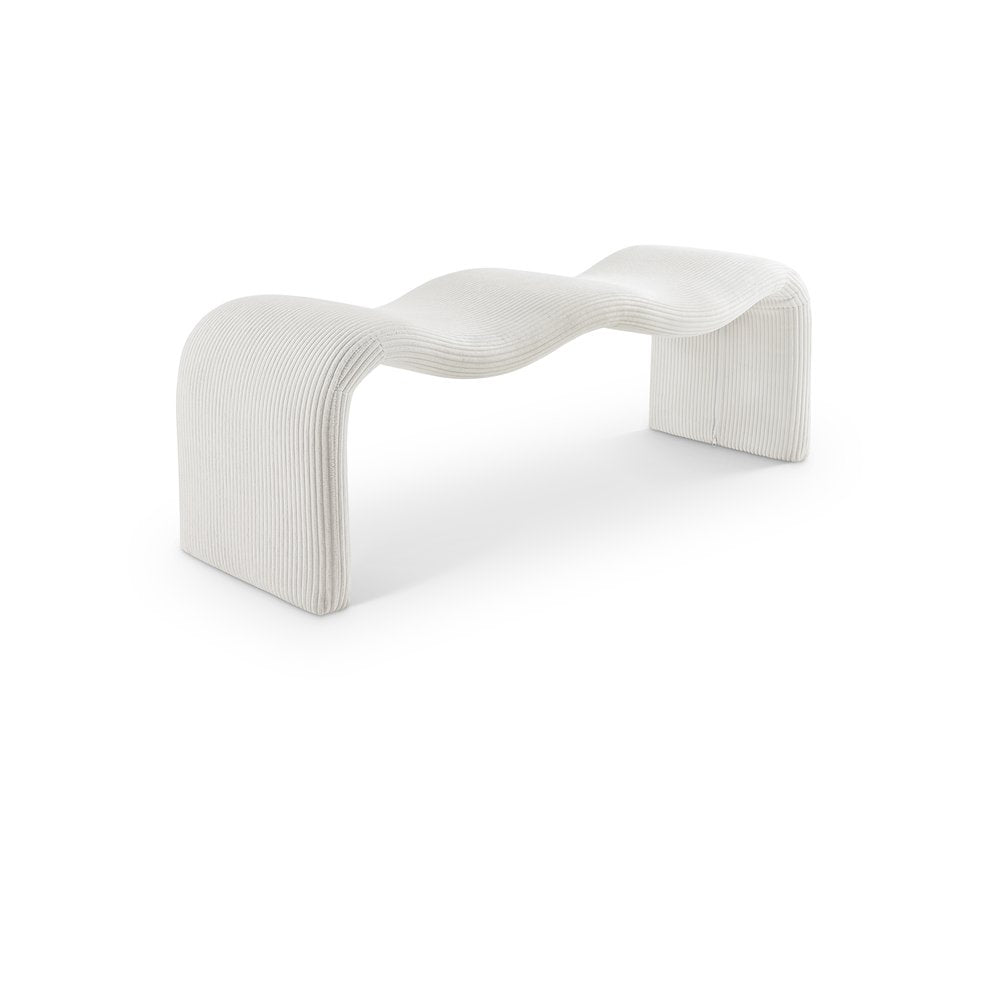 Willow Cream Corduroy Fabric Bench