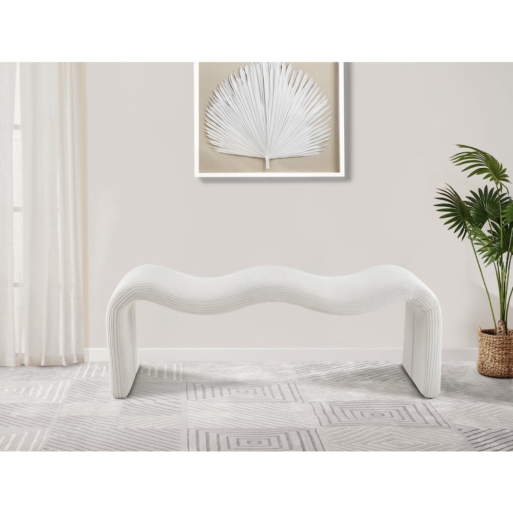 Willow Cream Corduroy Fabric Bench