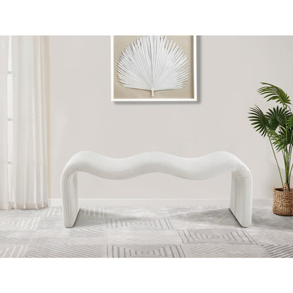 Willow Cream Corduroy Fabric Bench