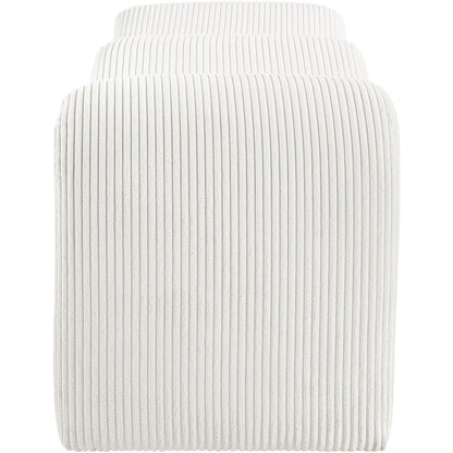 Willow Cream Corduroy Fabric Bench