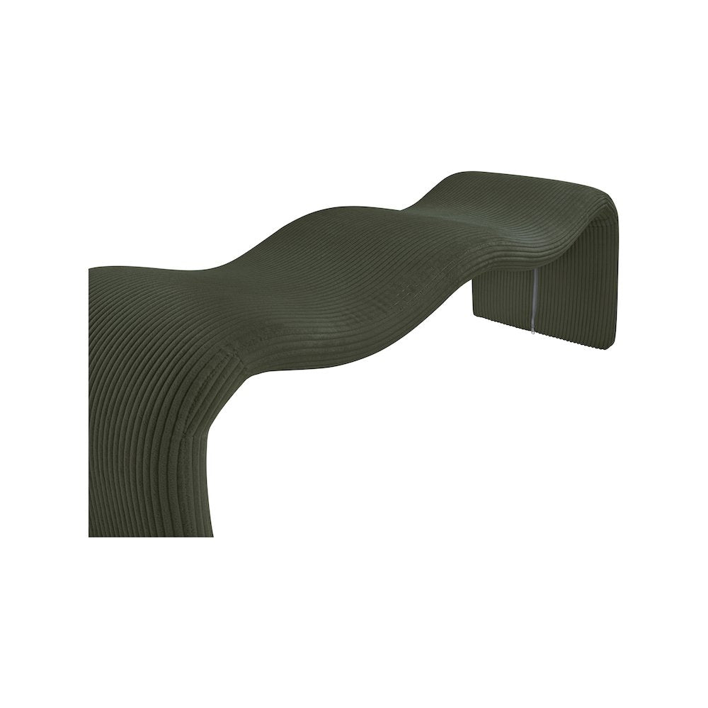 Willow Green Corduroy Fabric Bench