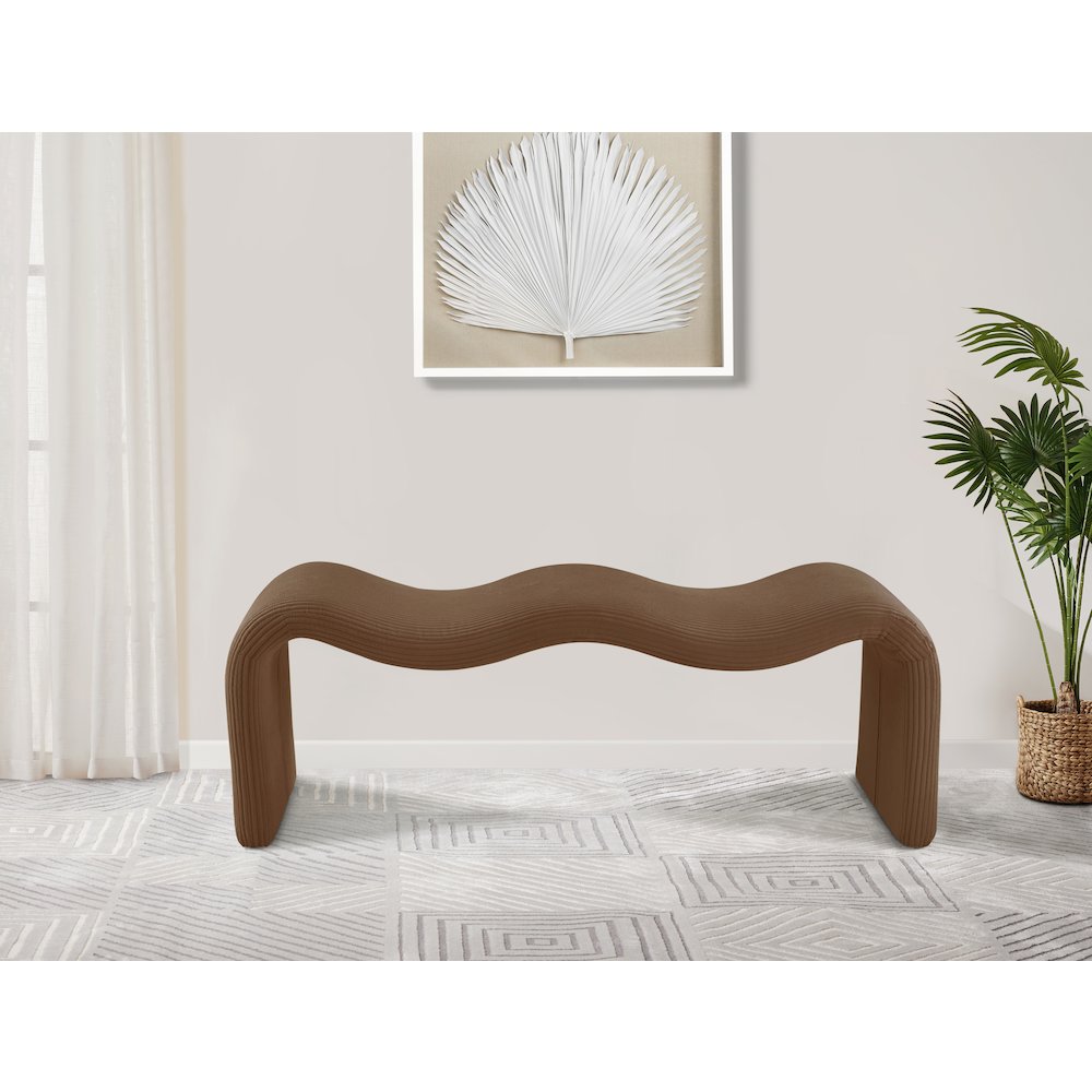 Willow Saddle Corduroy Fabric Bench