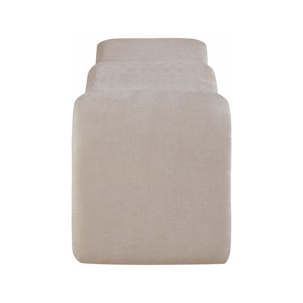 Willow Beige Chenille Fabric Bench