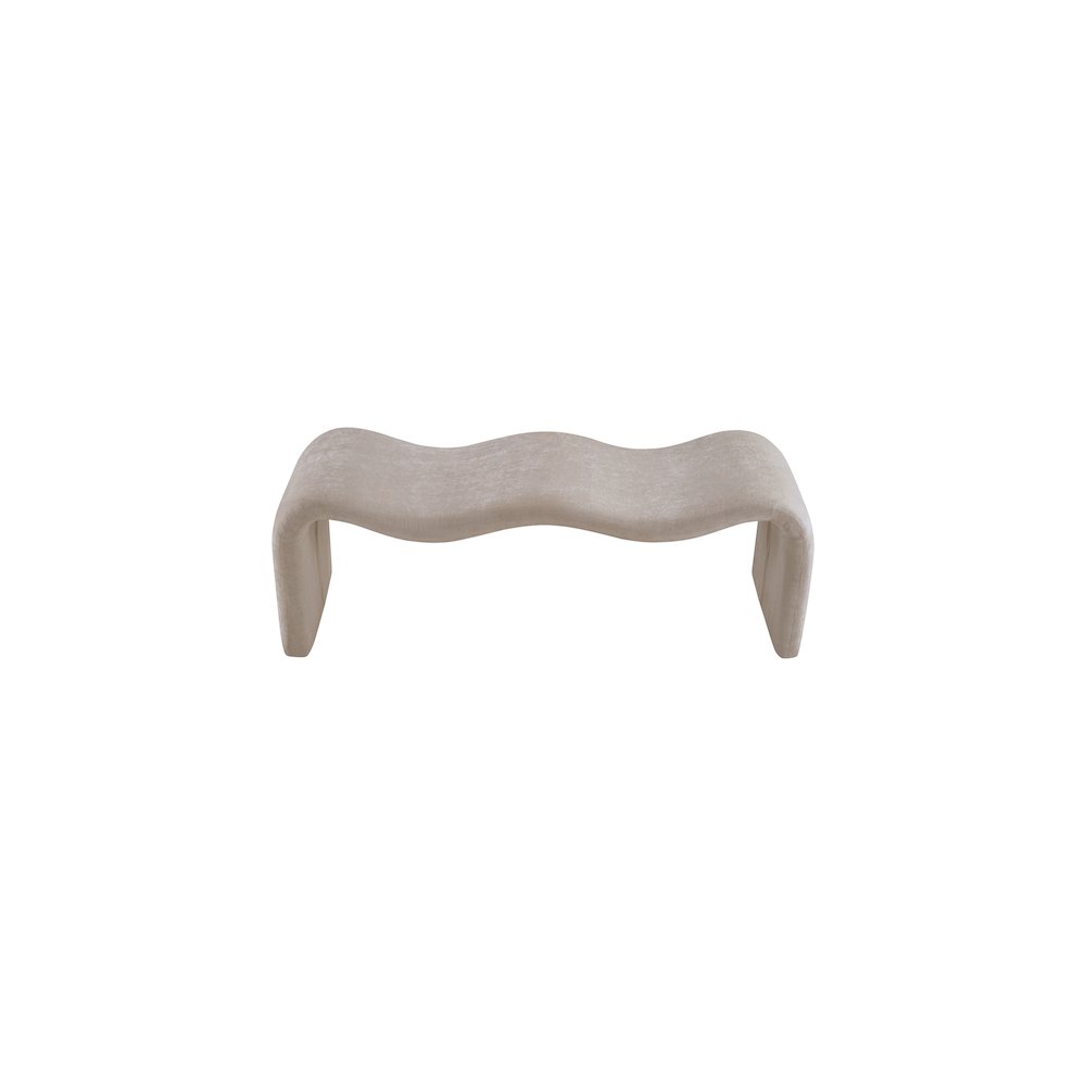 Willow Beige Chenille Fabric Bench