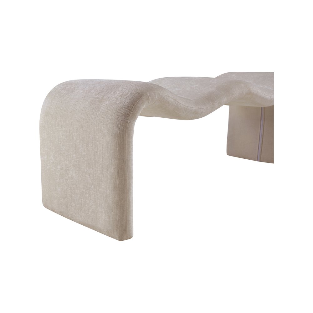 Willow Beige Chenille Fabric Bench