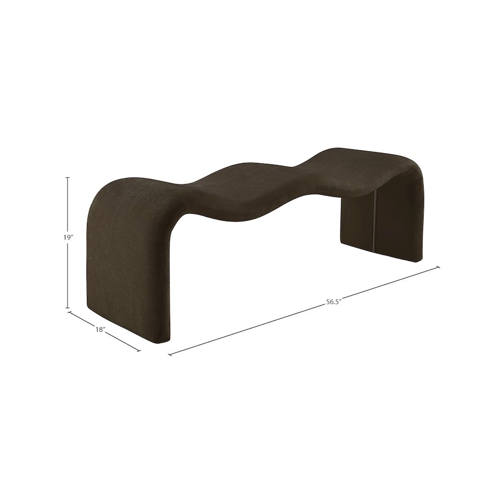 Willow Brown Chenille Fabric Bench
