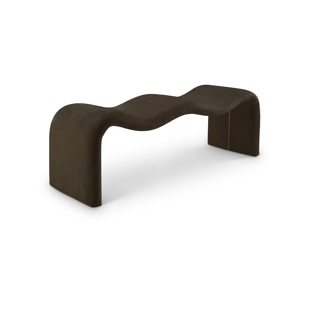 Willow Brown Chenille Fabric Bench