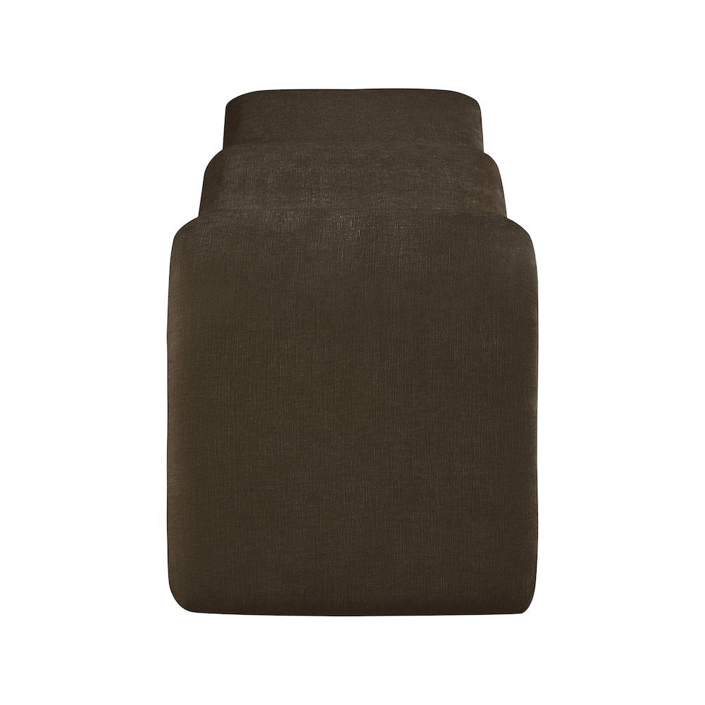 Willow Brown Chenille Fabric Bench