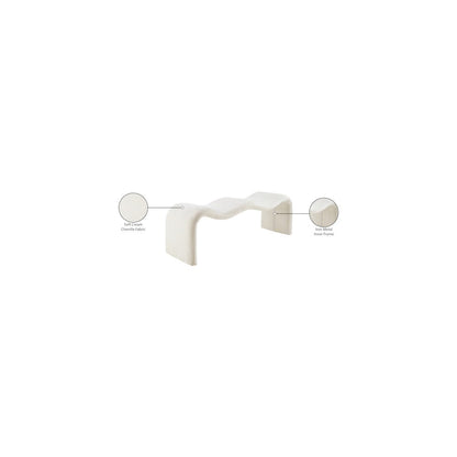 Willow Cream Chenille Fabric Bench