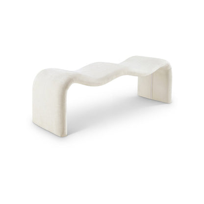 Willow Cream Chenille Fabric Bench