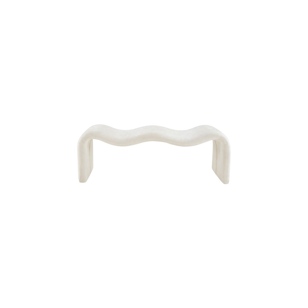 Willow Cream Chenille Fabric Bench
