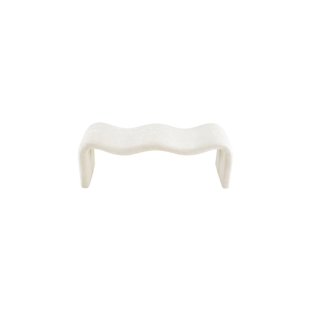Willow Cream Chenille Fabric Bench