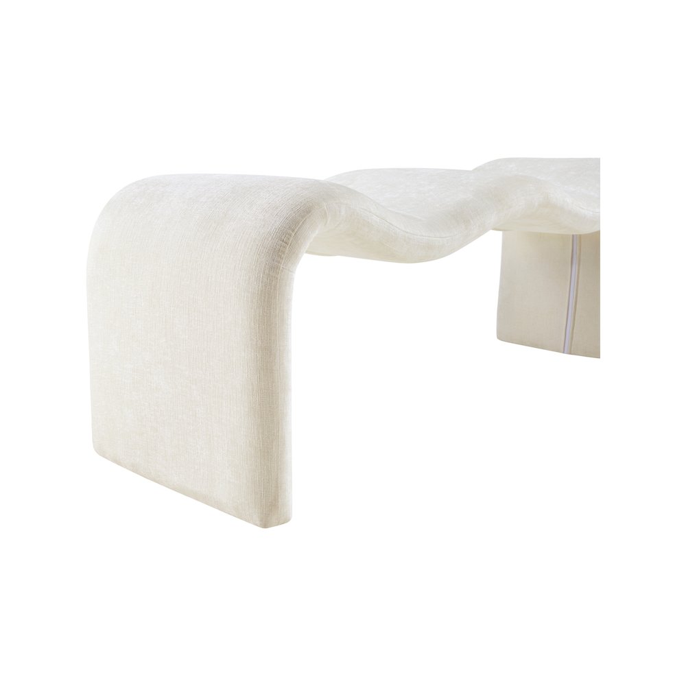 Willow Cream Chenille Fabric Bench