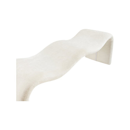 Willow Cream Chenille Fabric Bench