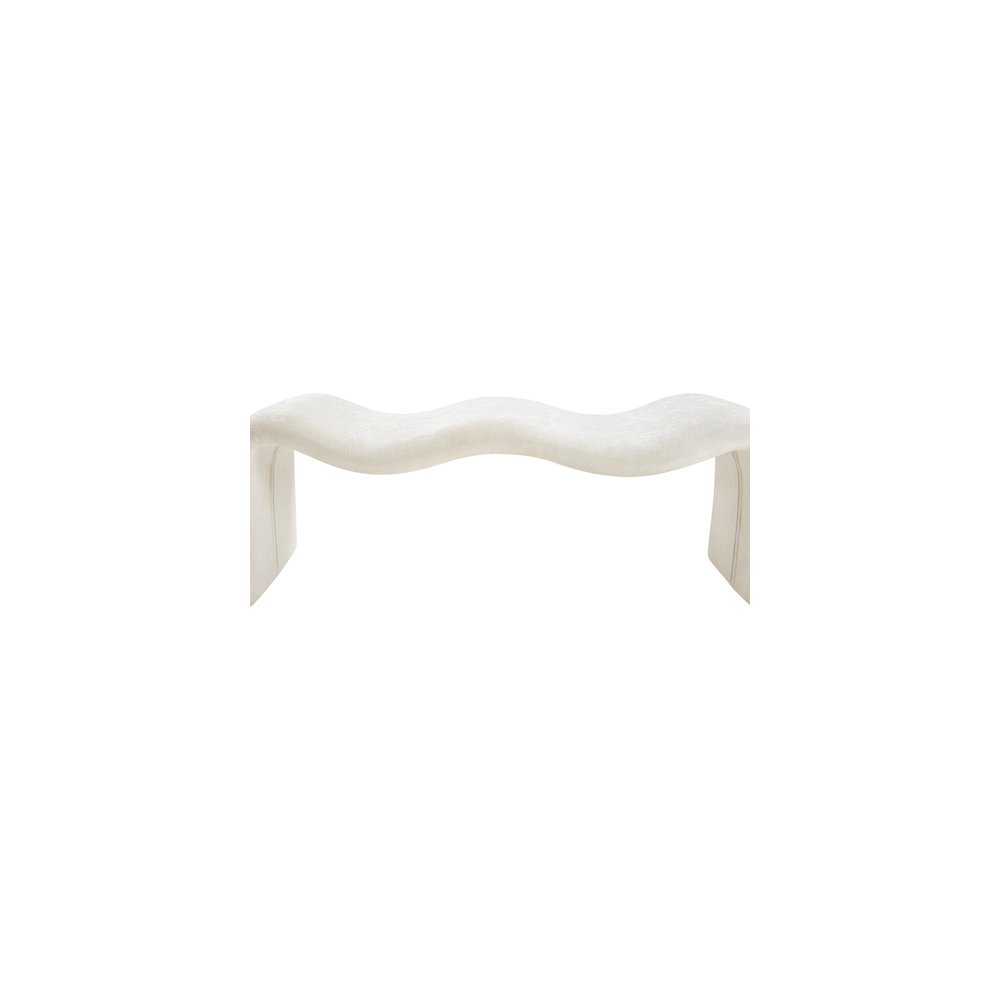 Willow Cream Chenille Fabric Bench