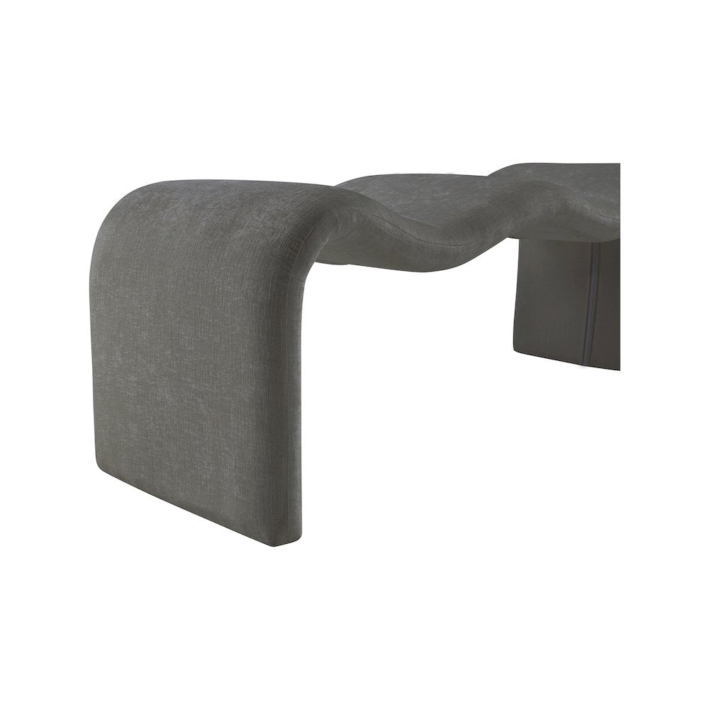 Willow Grey Chenille Fabric Bench