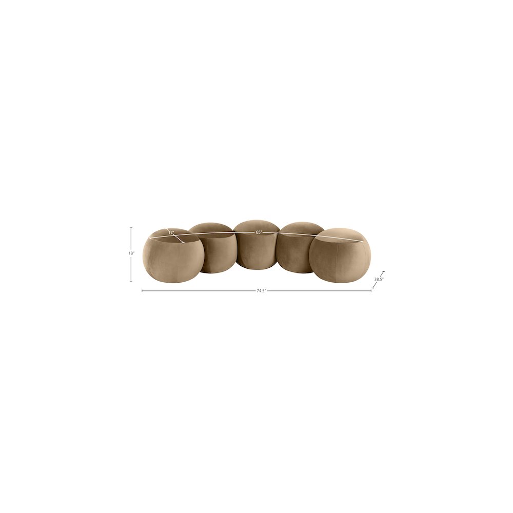 Apollo Beige Velvet Bench