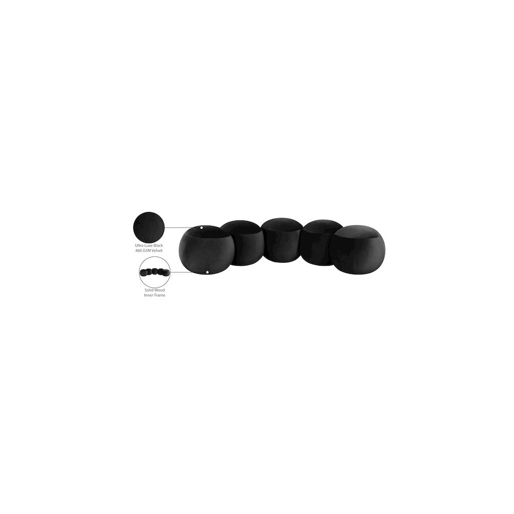 Apollo Black Velvet Bench