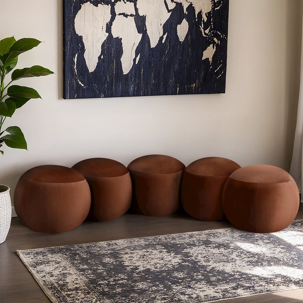 Apollo Cognac Velvet Bench