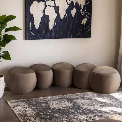 Apollo Taupe Velvet Bench
