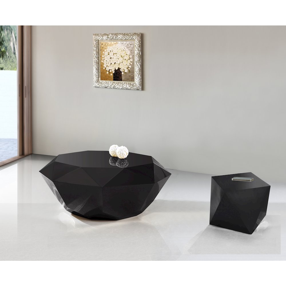 Gemma Matte Black End Table