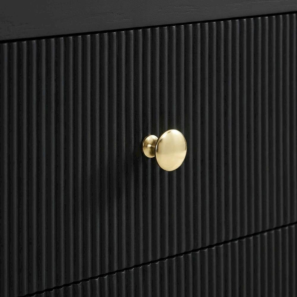 Contemporary Black Nightstand with Sleek Finish and Compact Design