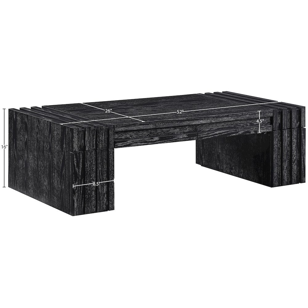 Stanton Black Oak Veneer And Solid Wood Coffee Table
