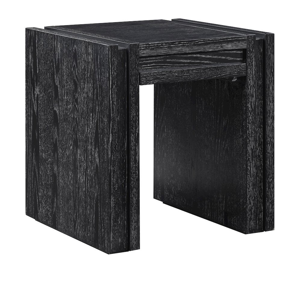 Stanton Black Oak Veneer And Solid Wood End Table