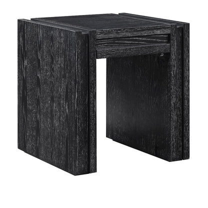Stanton Black Oak Veneer And Solid Wood End Table