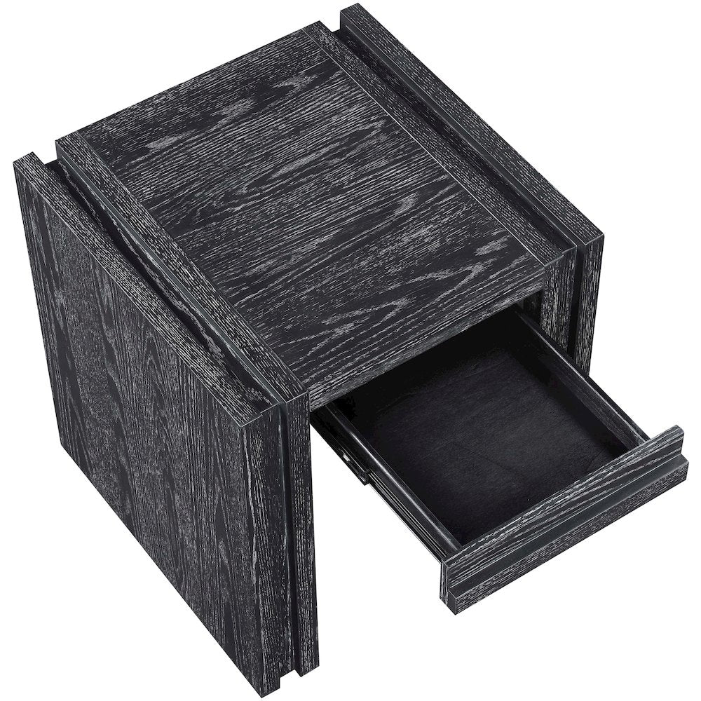Stanton Black Oak Veneer And Solid Wood End Table
