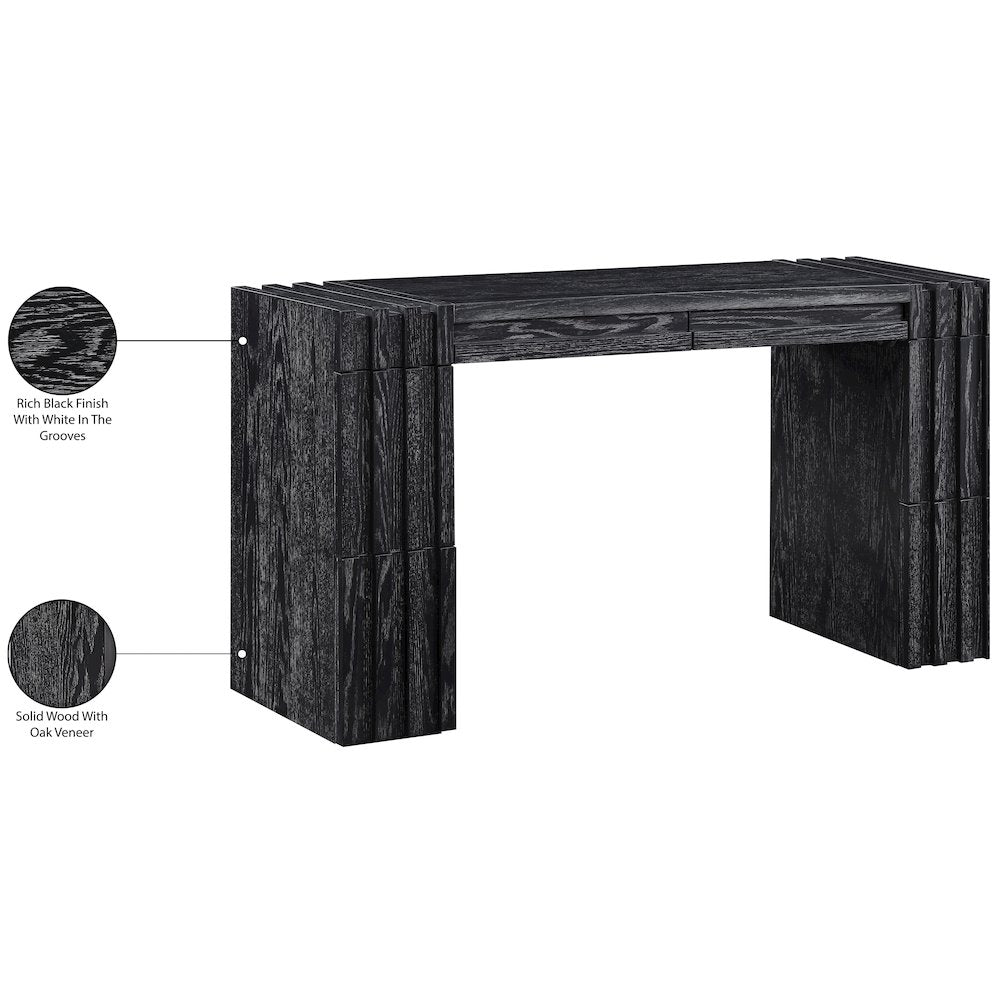Stanton Black Oak Veneer And Solid Wood Console Table