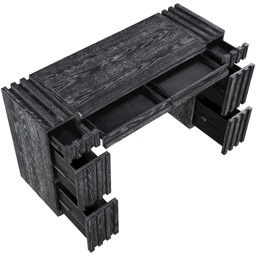 Stanton Black Oak Veneer And Solid Wood Console Table