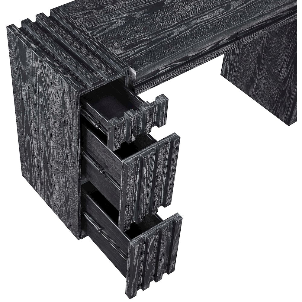 Stanton Black Oak Veneer And Solid Wood Console Table
