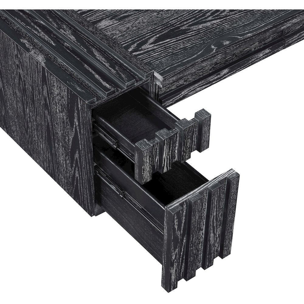 Stanton Black Oak Veneer And Solid Wood Console Table