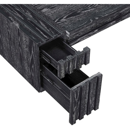 Stanton Black Oak Veneer And Solid Wood Console Table