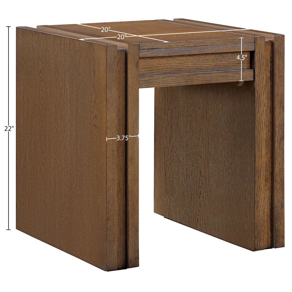 Stanton Brown Oak Veneer And Solid Wood End Table