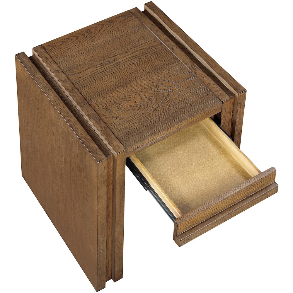 Stanton Brown Oak Veneer And Solid Wood End Table