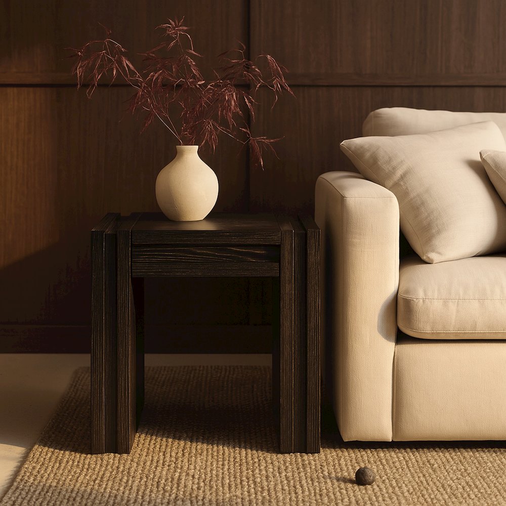Stanton Brown Oak Veneer And Solid Wood End Table