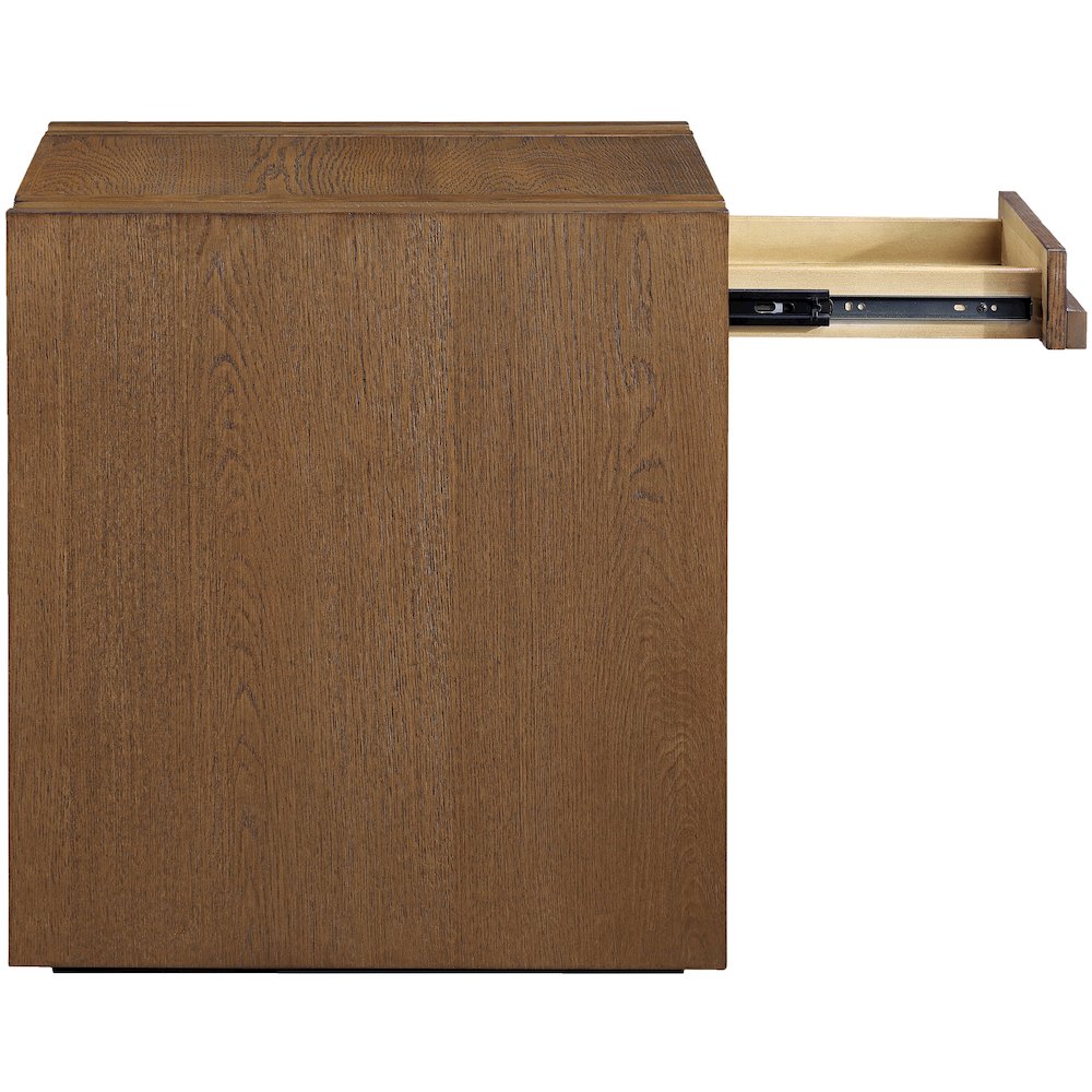 Stanton Brown Oak Veneer And Solid Wood End Table
