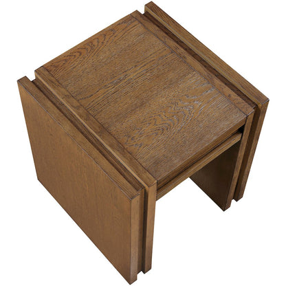 Stanton Brown Oak Veneer And Solid Wood End Table