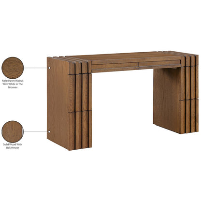 Stanton Brown Oak Veneer And Solid Wood Console Table