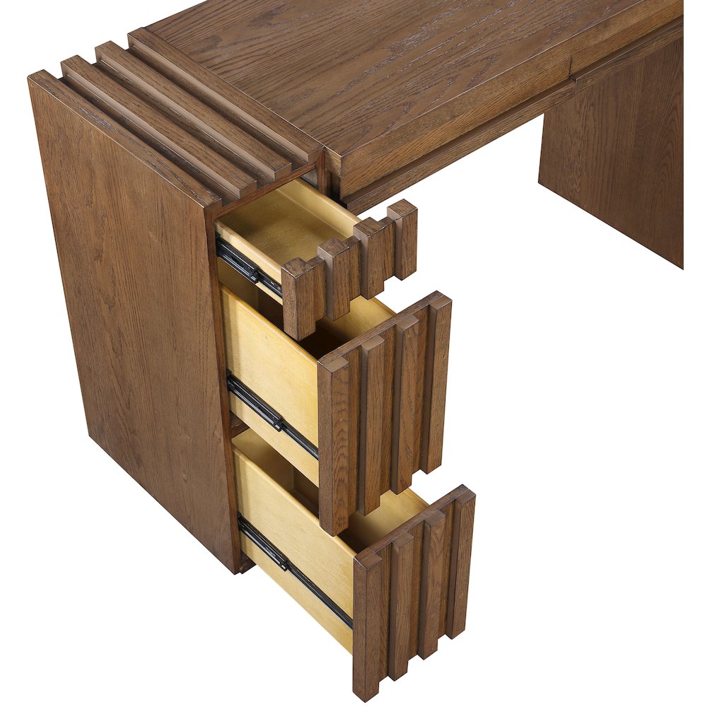 Stanton Brown Oak Veneer And Solid Wood Console Table