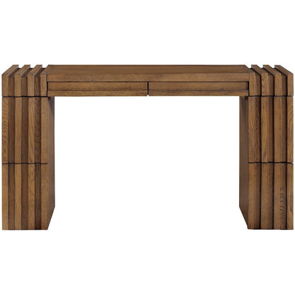 Stanton Brown Oak Veneer And Solid Wood Console Table