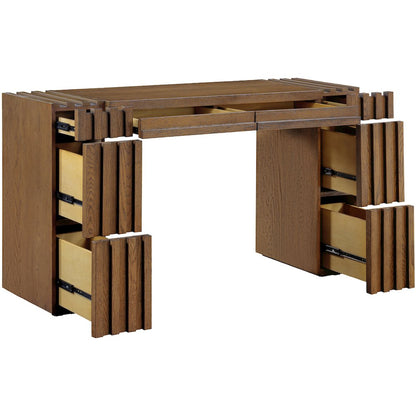 Stanton Brown Oak Veneer And Solid Wood Console Table