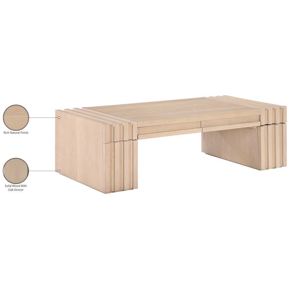 Stanton Natural Oak Veneer And Solid Wood Coffee Table