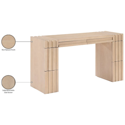 Stanton Natural Oak Veneer And Solid Wood Console Table