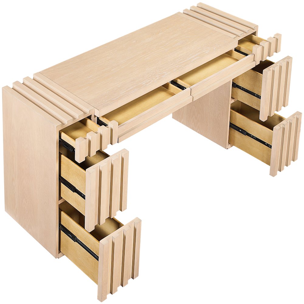 Stanton Natural Oak Veneer And Solid Wood Console Table